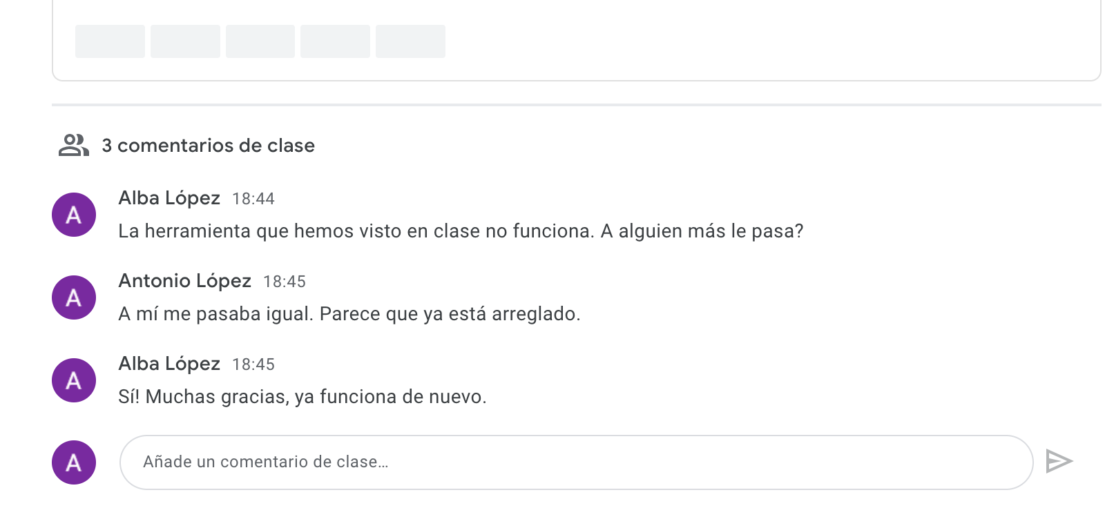 Comentarios de Clase